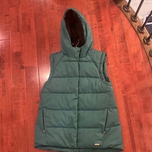 Sweaty Betty Boyfriend Gilet Green Hooded Puffer Vest Womens XS